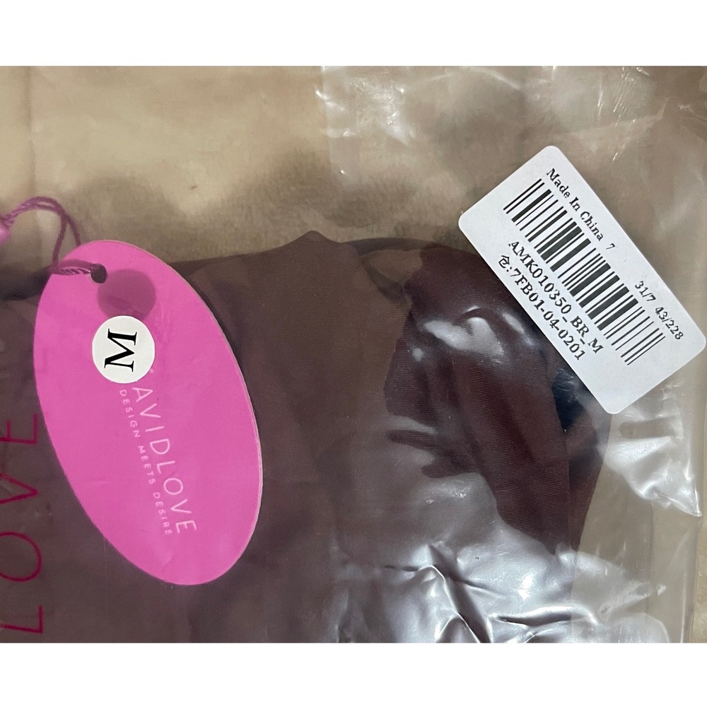 Avidlove Mocha Brown Square Neck Teddy Bodysuit Wide Strap Medium NWT Chic - Picture 7 of 8